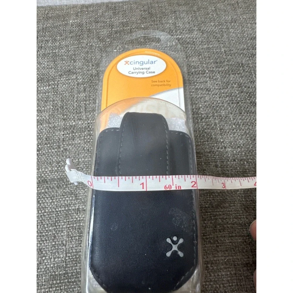 Cingular Black Leather Carrying Case Pouch Belt Clip Holster for Cell Phone